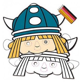 8 kom MASKA ZA BOJANJE WICKIE VIKING + BOJICE (12 kom)