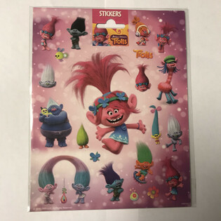 VELIKI LISTOVI NALJEPNICA TROLLS, 20x16 cm (10 kom.)
