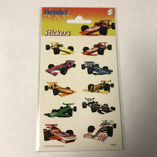 LIST S NALJEPNICAMA: TRKAĆI AUTOMOBILI FORMULA 1, 16 x 9 cm (10 kom.)