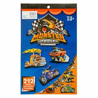 Knjiga naljepnica Monster Truck 212 dijelova (12 kom.)