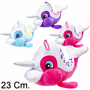 Pli&scaron;ani Narval s Rogom - 23 cm - Mix Boja (12 kom.)