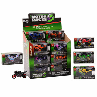 SUPER SPORT MOTOCIKL DIE CAST, MJERILO 1:24 U DISPLEJU (24 kom.)