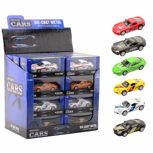 DIE CAST SUPER SPORT AUTOMOBILI, MJERILO 1:43 U DISPLAYU (24 kom.)