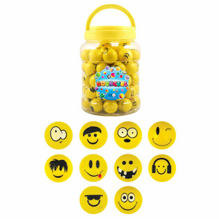 Loptice Skočice Smiley Funny Faces &Oslash;3,3cm u Posudi (72 kom)