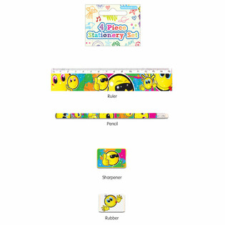 4-DIJELNI SMILEY SET PISAĆEG PRIBORA (24 kom.)
