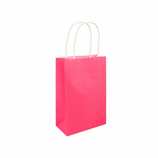 Papirnata Vrećica s Ručkama - 14x21x7cm - Boja: NEON RUŽIČASTA (24kom)