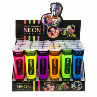 NEON Glow in the Dark Boja za Lice - Aktivna na UV (Display 24 kom)
