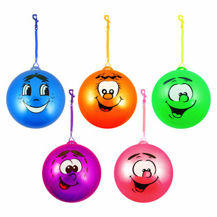 Smiley Face Bungee lopta s elastičnom uzicom &Oslash; 23 cm (24 kom.)