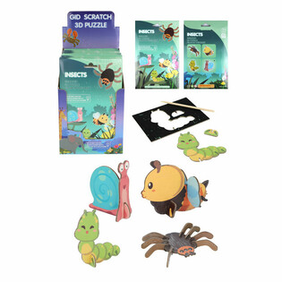 SCRATCH 3D Puzzle Display - Insekti (18 komada)
