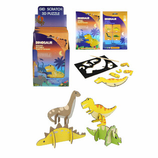 SCRATCH 3D Dinosaur Puzzle - Display (18 komada)