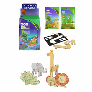 3D Strugalica Puzzle Životinje iz Zoo vrta (Display 18 komada)