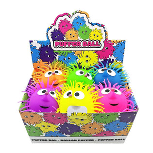 PUFFER LOPTA S OČIMA - 13CM - U DISPLAYU (12 kom.)
