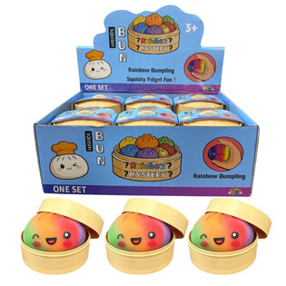RAGE - RAINBOW Squishy Bun Dumplings VELIKI (8.5 x 8.5 x 4.8 Cm) - Viralna Igračka 2026 (12 kom.)