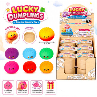 RAGE - LUCKY DUMPLINGS - Squishy Bun Dumplings VELIKI Dim. 8.5 x 8.5 x 4.8 Cm - U DISPLAYU (12 kom.)