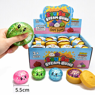 RAGE - Squishy GLITTER okruglice (Dumplings) MALE (5.5 x 5.5 x 3 cm) - Viral 2026 Fidget Toy (24 kom.)