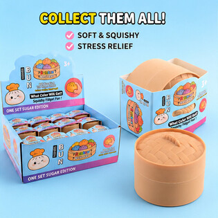 RAGE - Squishy SUGAR EDITION Bun Dumplings MALI (5.3 x 5.3 x 4.1 Cm) Viral 2026 Fidget Toy (24 kom.)