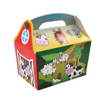 KUTIJA ZA DJEČJI MENU MODEL: DOMAĆE ŽIVOTINJE - Dim. 18.5x12x19 CM - FOODBOX - KIDSBOX (24 kom.)