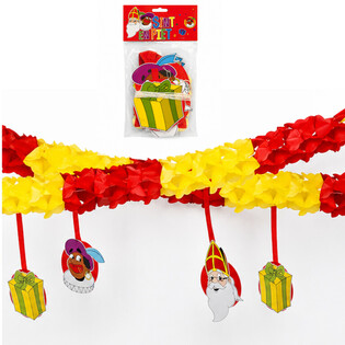 Girlanda Sinterklaas i Piet s privjescima - 4 m (6 kom.)