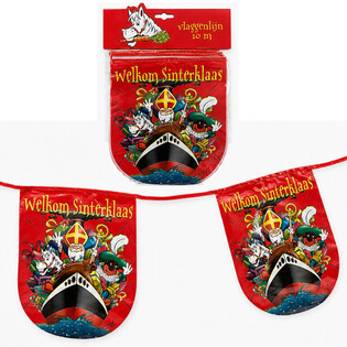 SINTERKLAAS - ZASTAVICE &bdquo;WELKOM SINTERKLAAS&rdquo; - DULJINA: 10 Metara (6 kom.)