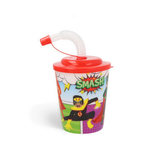 ČA&Scaron;A ZA PIĆE / SLADOLED SA SLAMKOM - SUPERHERO (12 kom.)