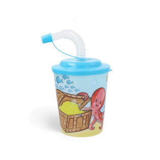 Ča&scaron;a sa slamkom / ča&scaron;a za sladoled &ndash; Sealife / Morske životinje (12 kom.)